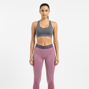 Gymshark Flex High Waisted Leggings – Pink Marl / Charcoal – Size Small